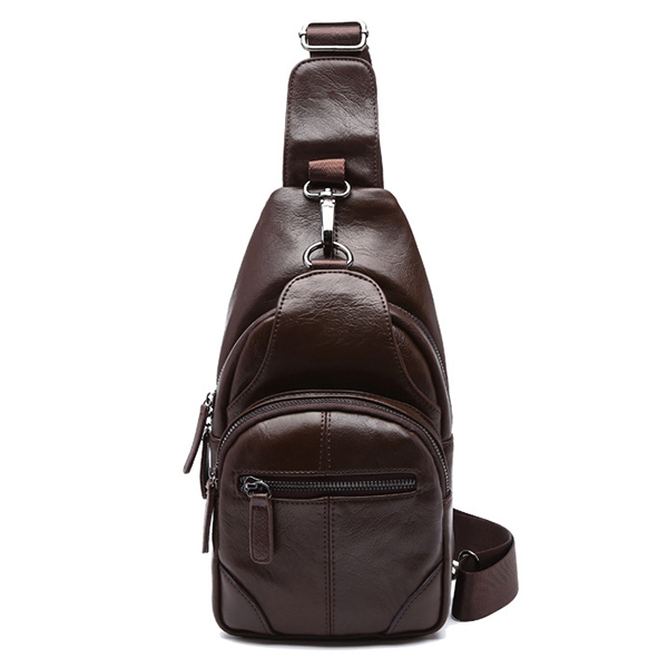 Men PU Leather Minimalist Crossbody Bag Chest Bag Leisure Business ...