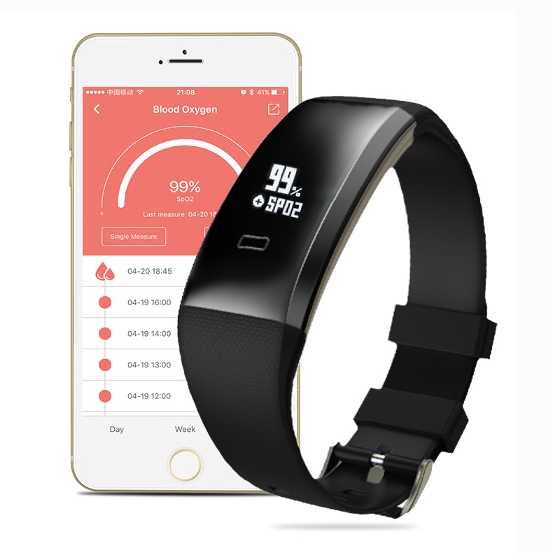 

WP101 OLED Blood Pressure SpO₂ Heart Rate Health Monitor Sport Tracker Smart Bracelet Android IOS