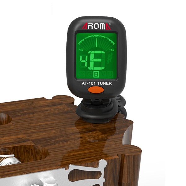AROMA AT-105 Rechargeable Clip-on Tuner Color Screen Built-in Battery for S1R0 