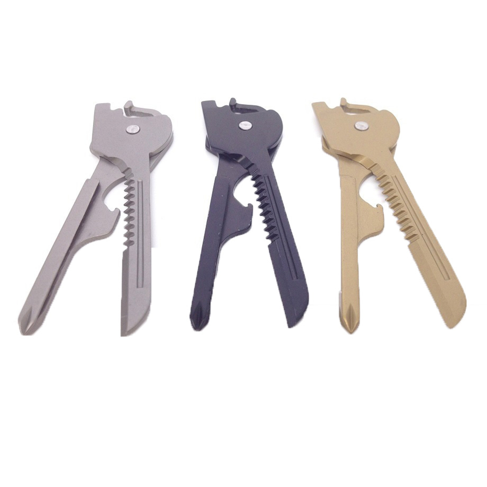 6-en-1 multifonctionnel couteau pliant poche outils exterieurs tournevis decapsuleur cle porte-cles