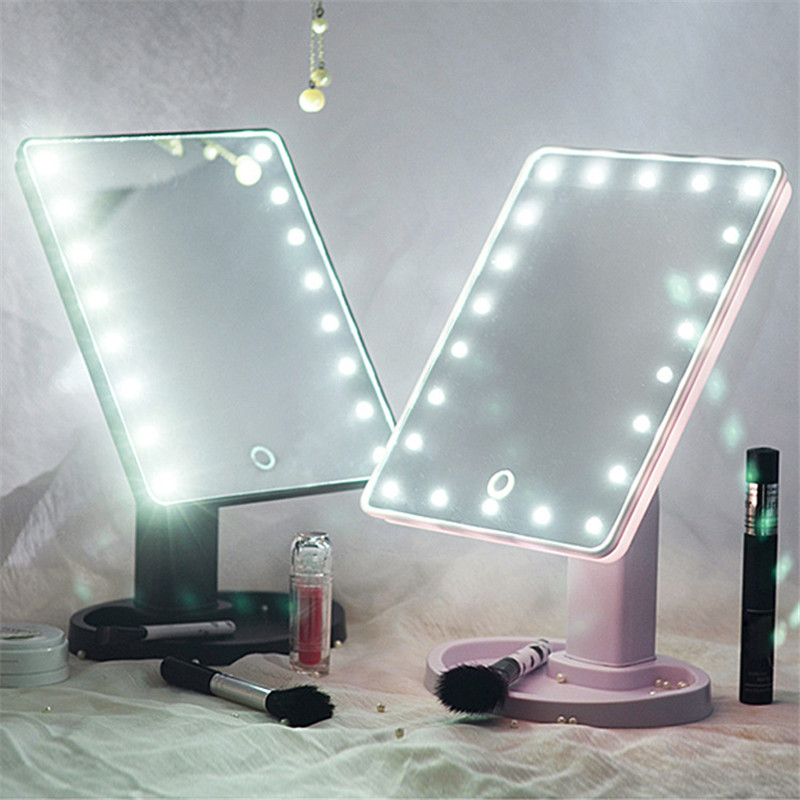 Touch Screen Cosmetic Mirror 16 LED Light Makeup Tool ...