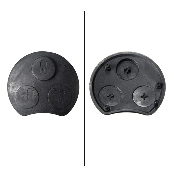 

3 Button Black Rubber Pad Replacement Remote Key FOB for Smart Fortwo Forfour