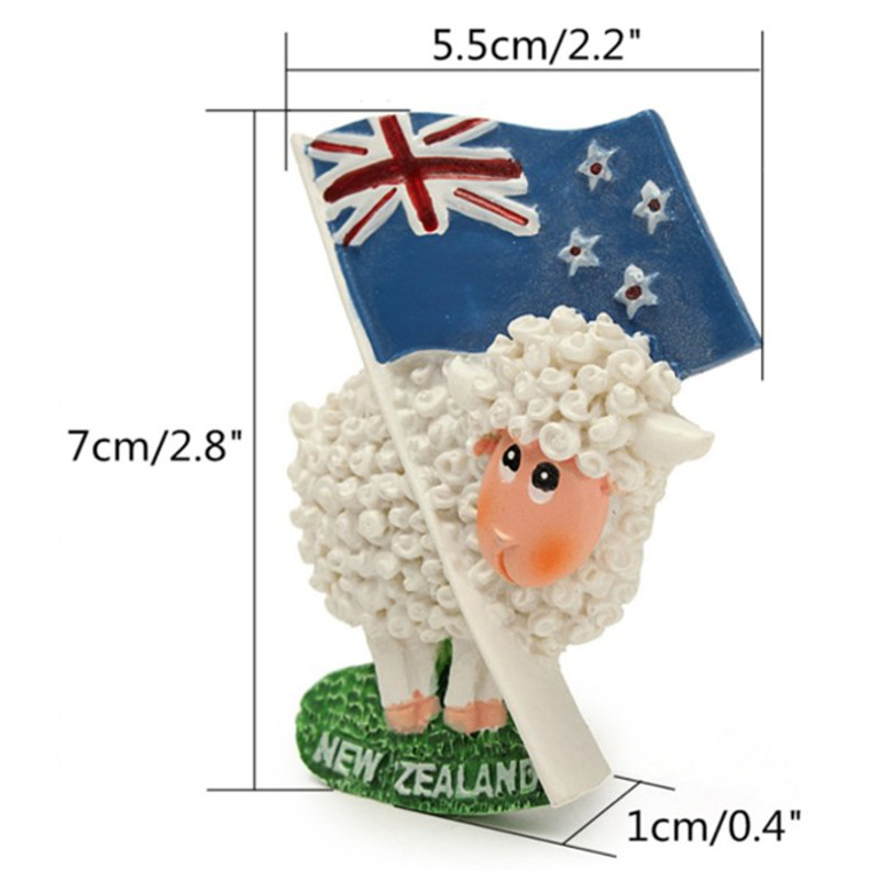 Cute Sheep & Flag 3D Resin Travel Fridge Magnet New Zealand Tourist Souvenir - Photo: 6