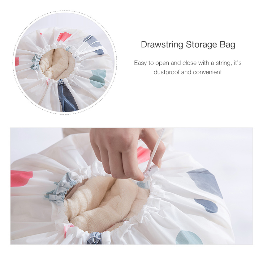 Honana Home PEVA Durable Moist Proof Dustproof Organizer Clothes Bed Sheet Drawstring Storage Bag
