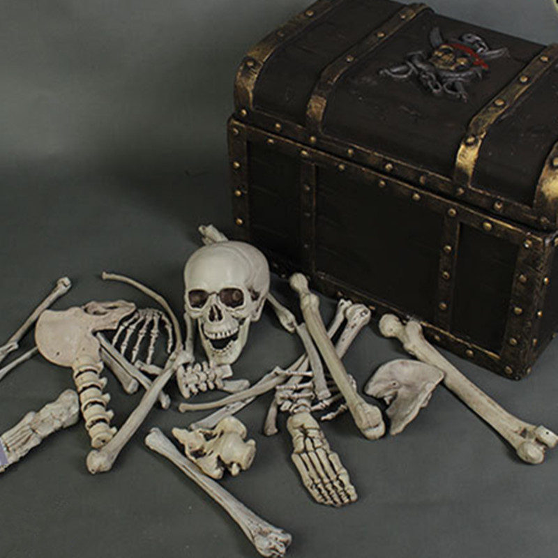 28PCS Adult Skeleton Bone Grave Skull Halloween Haunted House Decoration Props - Photo: 2
