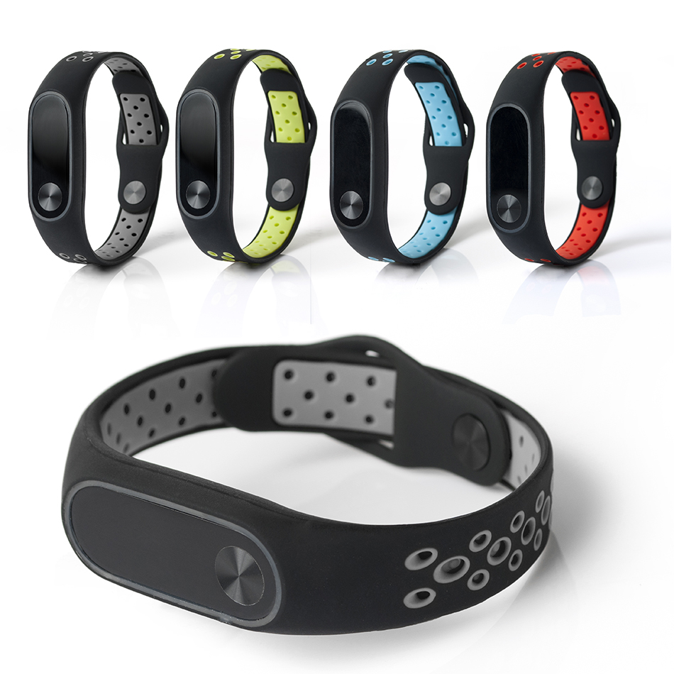Bakeey Replacement Double Color Silicone Strap Smart Wristband Bracelet for Xiaomi Miband 2