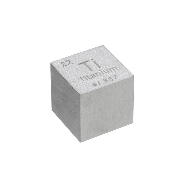 

99.5% High Purity 10mm Cube Titanium Ti Metal Carved Element Periodic Table Cube