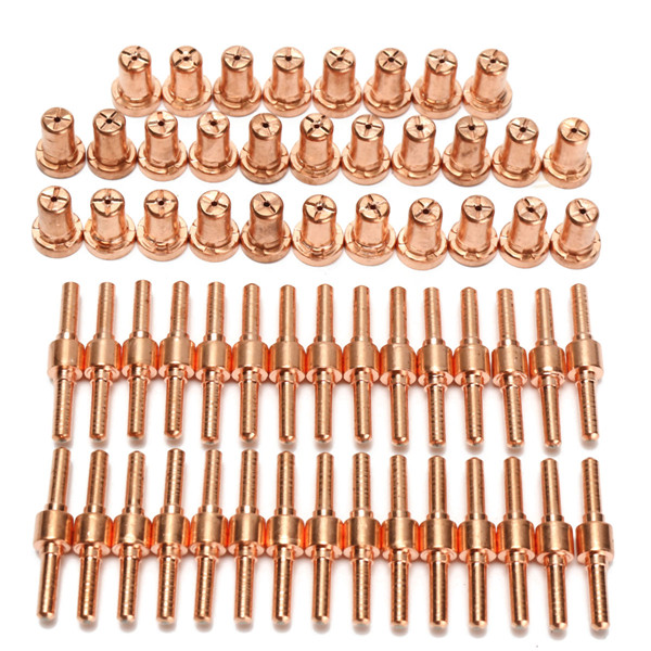 60pcs Consumables Extended Long Tip Electrodes and Nozzles for PT31 LG40 40A Air Plasma Cutter