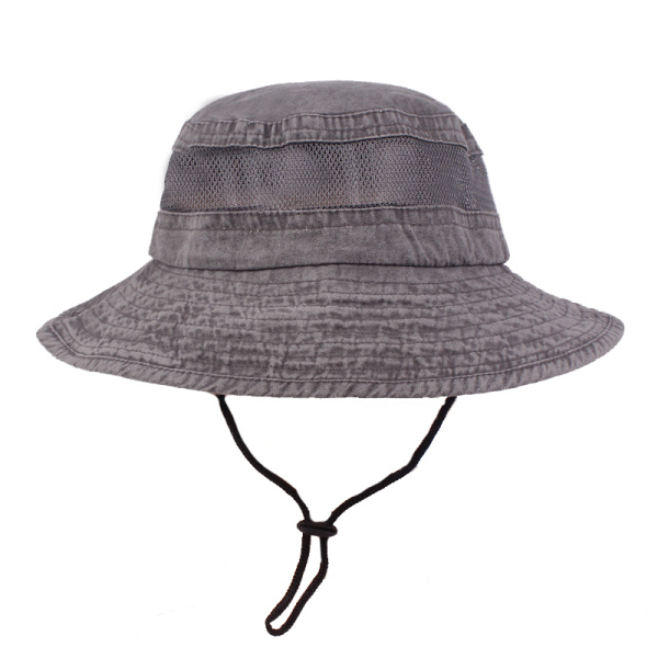 

Unisex Mens Summer Cotton Washed Bucket Hats Mesh Breathable Outdoor Sunshade Cap