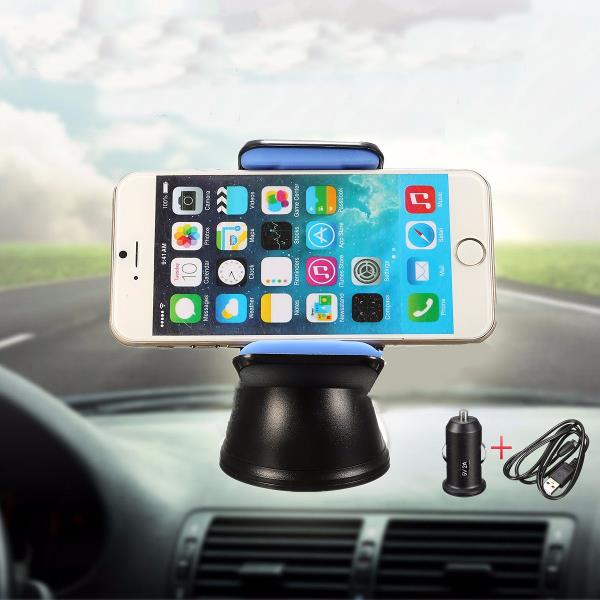 

Qi Wireless Car Charger Transmitter Cradle 360° Rotation Adjustable Dashboard Phone Holder