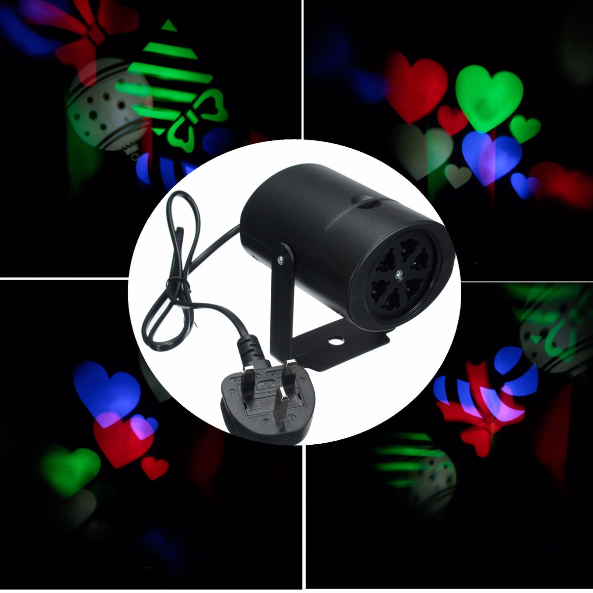 

4RGB 3W Two Patterns LED Logo Laser Projector Stage Light for Xmas Disco Bar Party Club