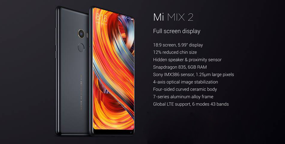 Xiaomi Mi Mix 2 5.99 Inch 6GB 64GB Smartphone Black