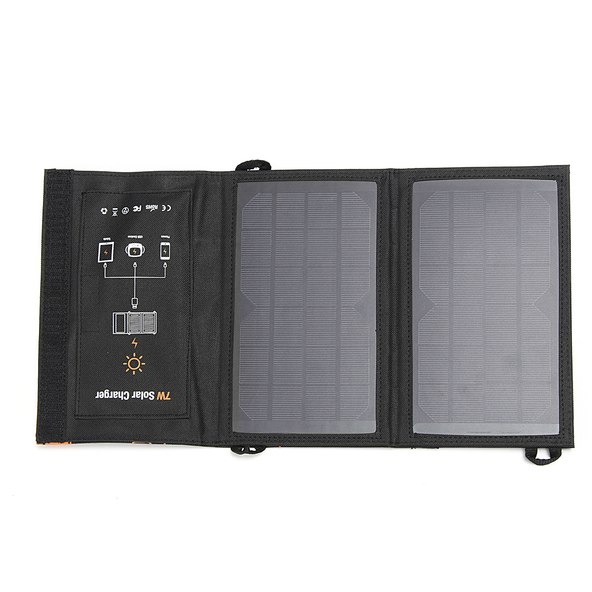 

7W 5V 1.4A Foldable USB Output Solar Panel Power Bank Solar Charger