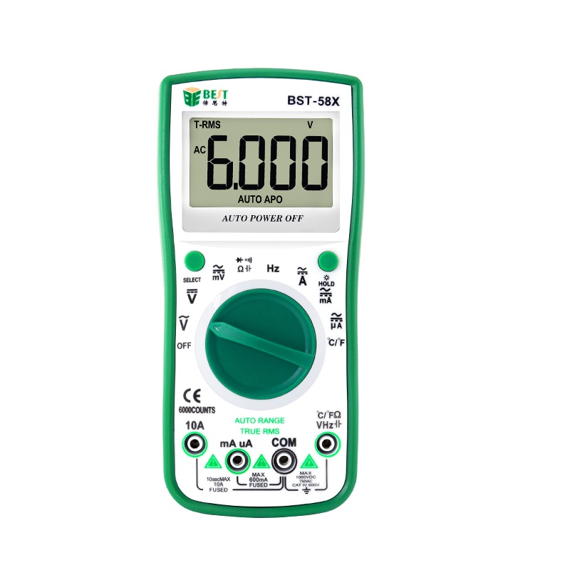 BST 58X 6000 Compteurs Ture RMS Multimetre numerique Frequence NCV Arret automatique Tension CC Amperemetre C