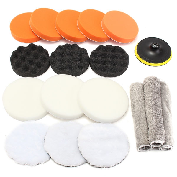 Probrother 6Pcs 3 Inch Buffing Pad Kit Compound-Polishing-Auto Car Detail+Drill Adapter-M10 