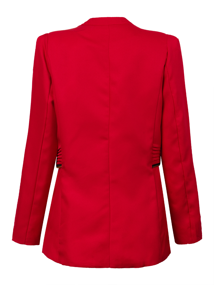 Slim Zipper Jacket Fitted Pure Color Women Small Suit at Banggood