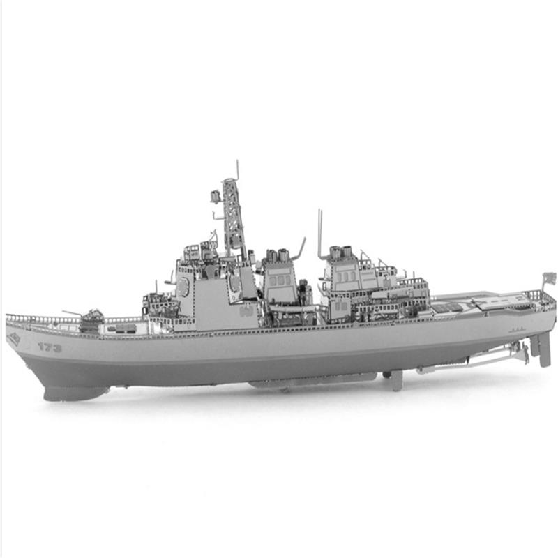 

Aipin DIY 3D Metal Puzzle Stainless Steel Assembled Model Destroyers Silver Color For Kids Gift