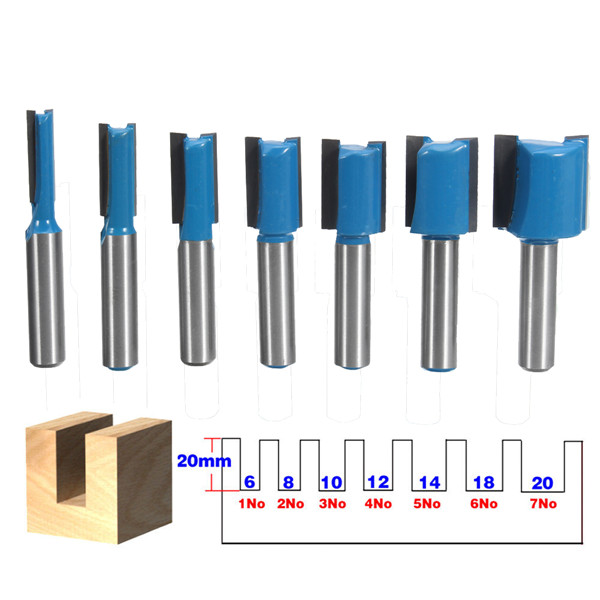Rmage Myouzhen-bits 8mm Shank 1/4″Shank 6mm Shank 1/2″Shank 12mm Shank Bit Set 1pc 3/4 Wood Cutting Tool Cutting Edge Length : 8mmX4 Materials 