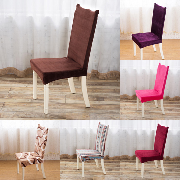 

Plush Thicken Antifouling Elastic Stretch Spandex Chair Seat Cover Party Dining Room Wedding Decor