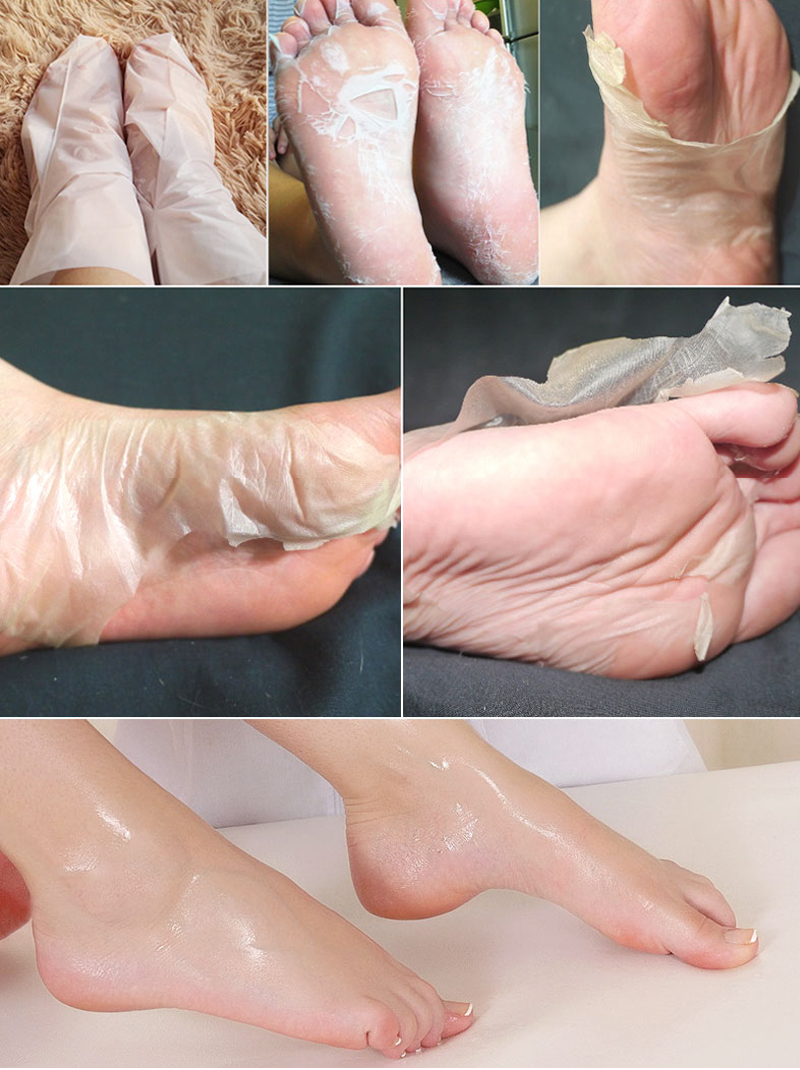 ROLANJONA 4 Pcs Peeling Feet Mask Deep Exfoliating Baby Foot Bamboo Milk  Vinegar Repairing