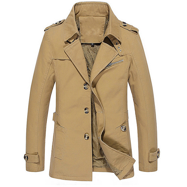 Winter Velvet Plus Thick Warm Military Style Outdoor Jacket Slim ...