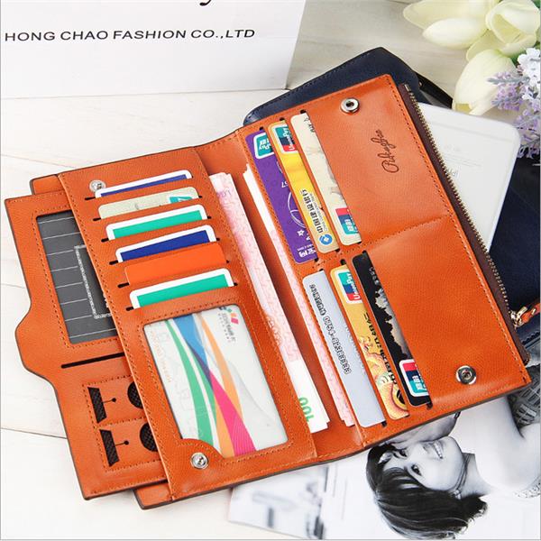 

Women Fashion PU Multi-functional Card-slots Handbag Wallet Bag For Smartphone Below 5.5 Inch