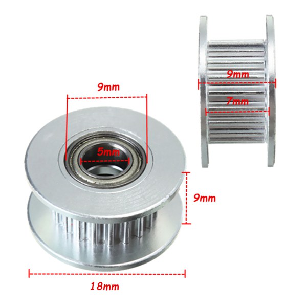 20T 5mm GT2 Timing Belt Idler Pulley With Bearing For 3D Printer Sale ...