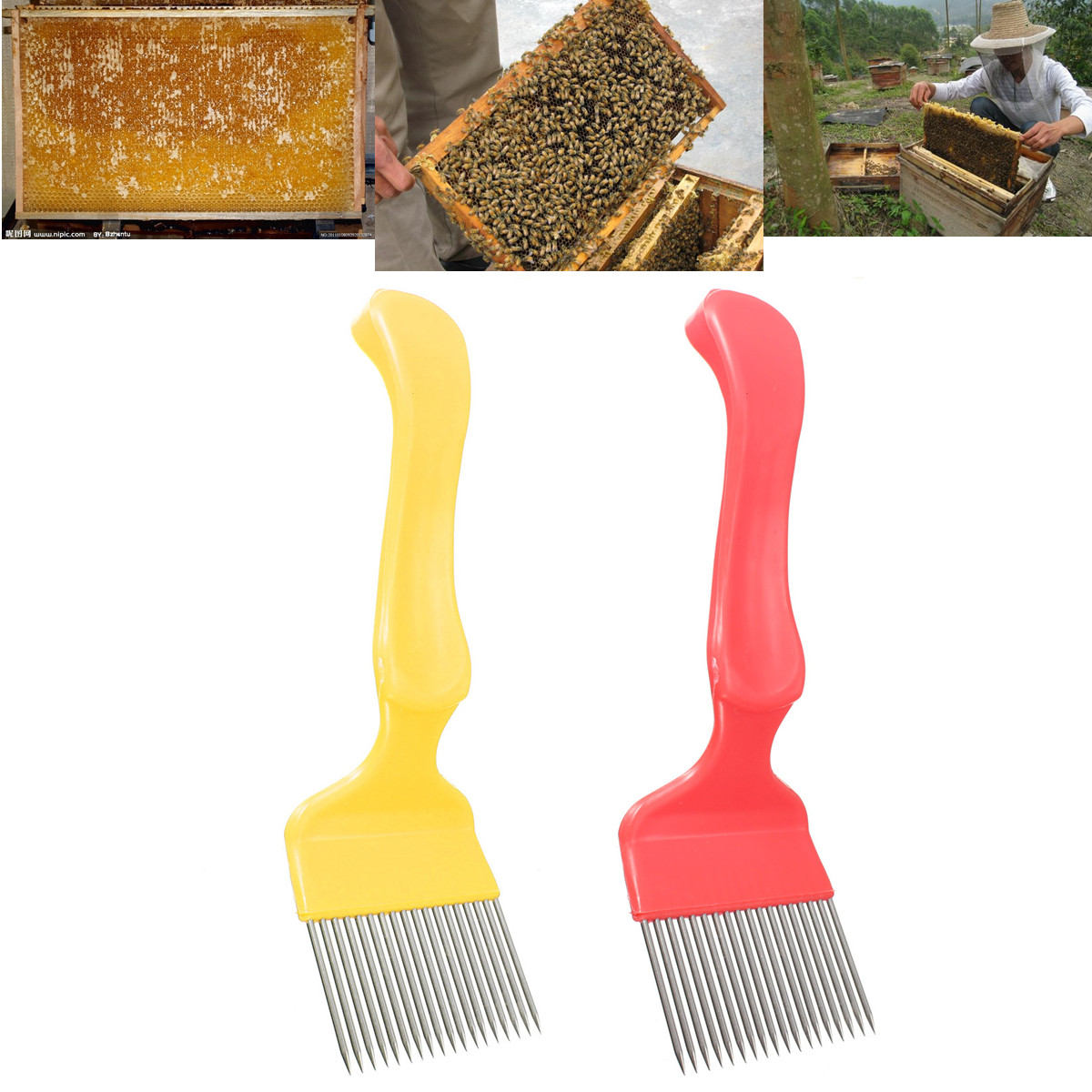 

Stainless Steel Honey Comb Beekeeping Tine Uncapping Fork Hive Tool