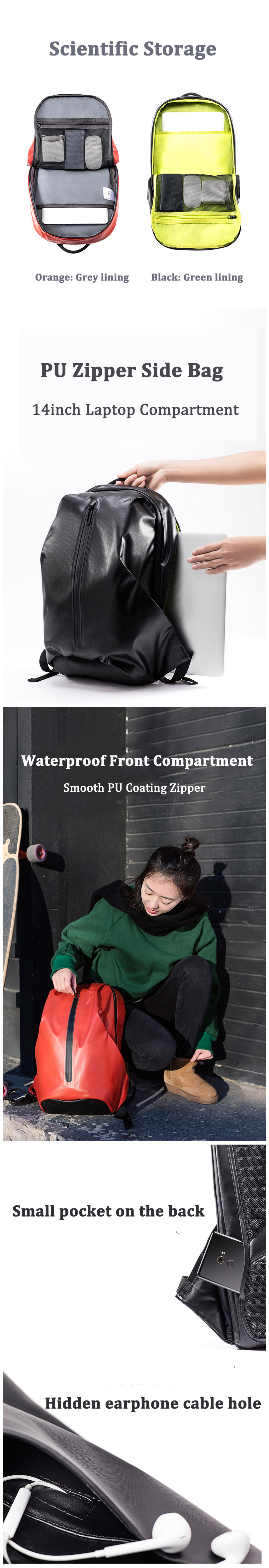 Original Xiaomi 90 18L Waterproof City Backpack 14inch Laptop Travel Shoulder Bag Rucksack