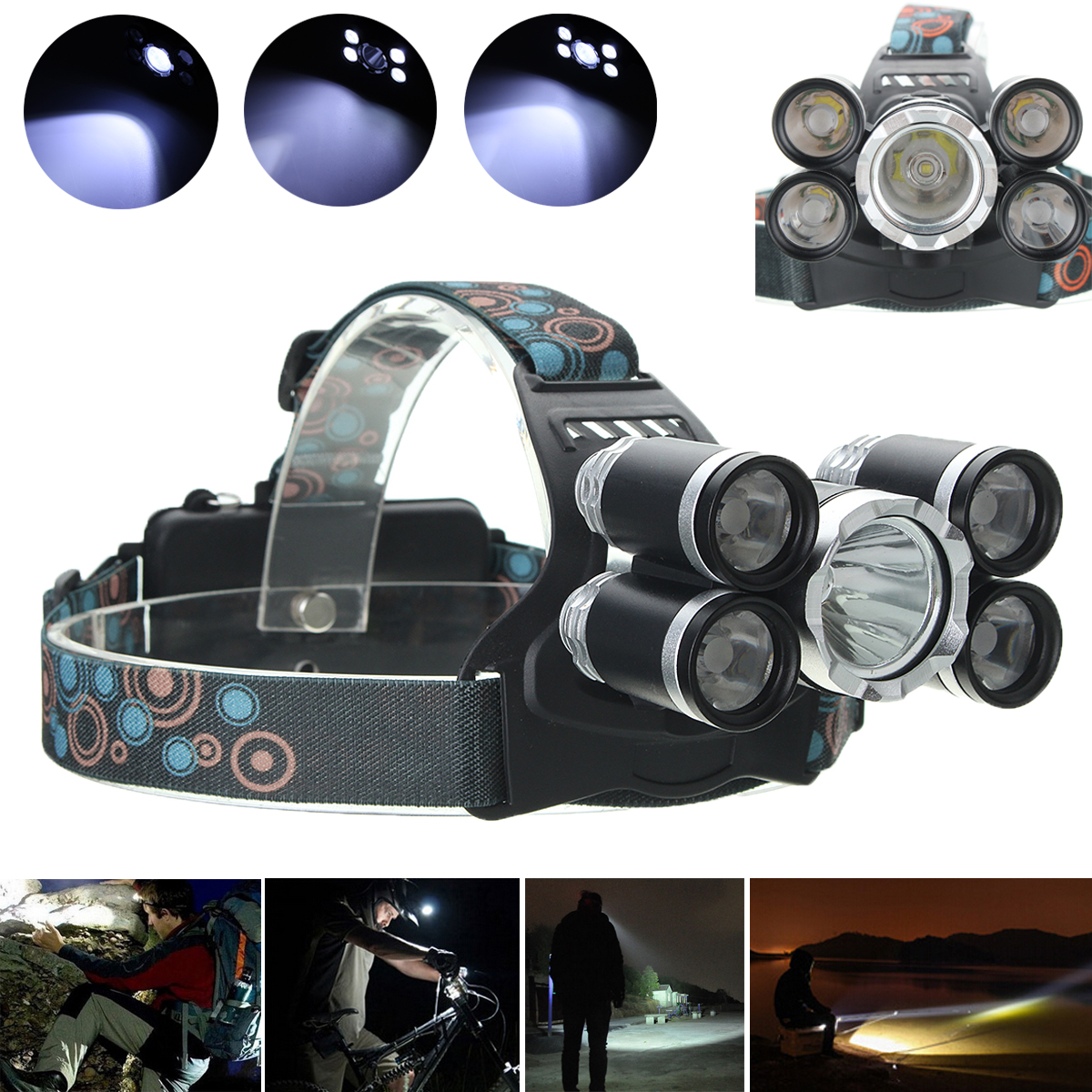 

XANES 7310-A 2500 Lumens Bicycle Headlight 4 Switch Modes Rotate Zoom Adjustable HeadLamp