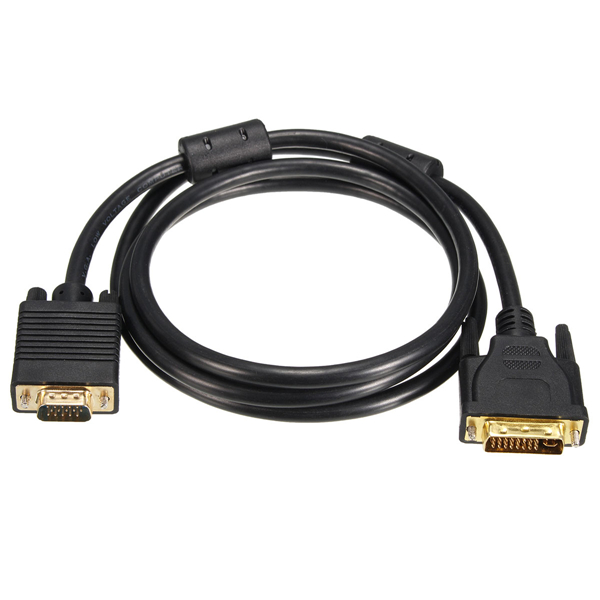 

1.5m DVI-I 24+5 Pin Male to VGA 15 Pin Male Connector Cable PC to TV LCD Monitor