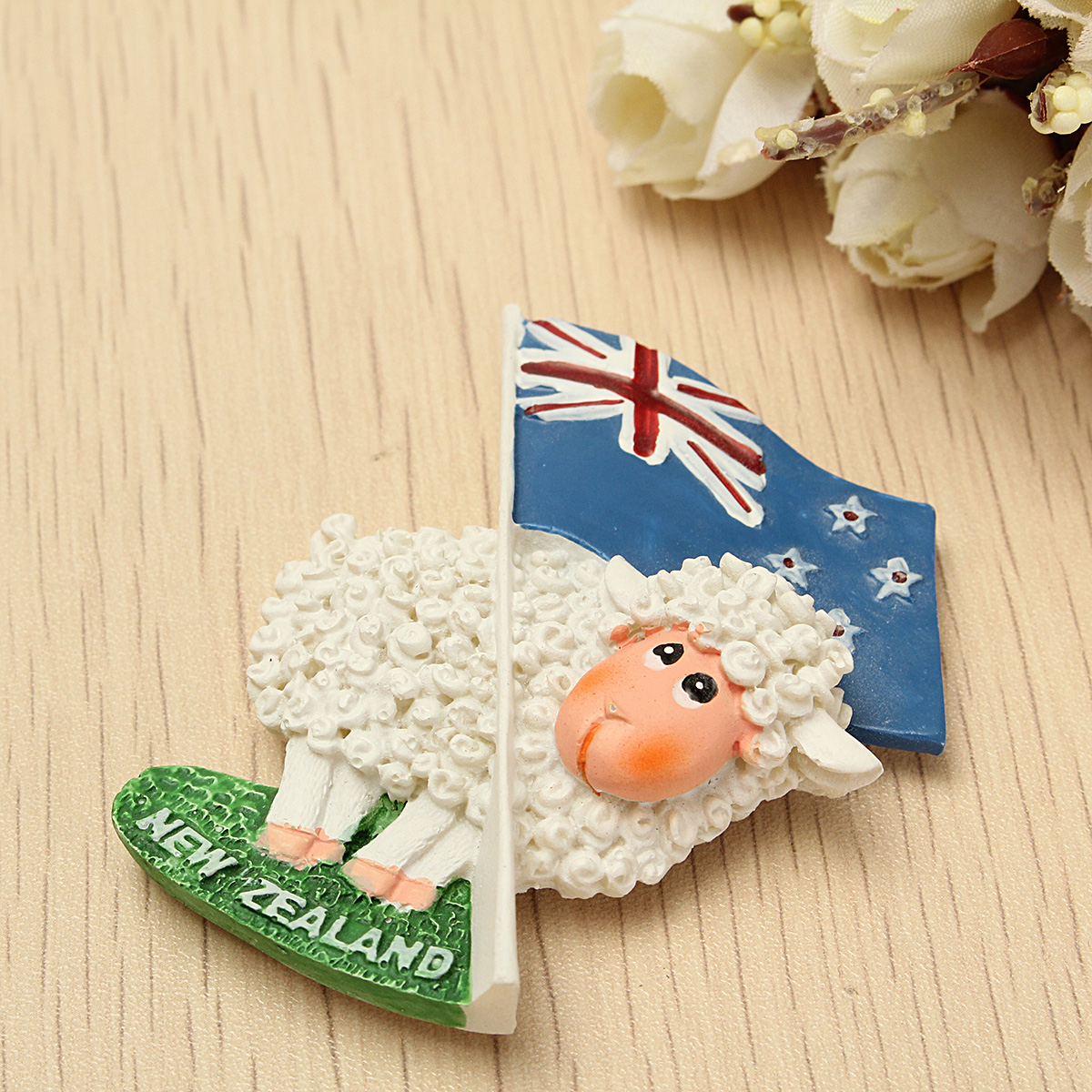 Cute Sheep & Flag 3D Resin Travel Fridge Magnet New Zealand Tourist Souvenir - Photo: 2