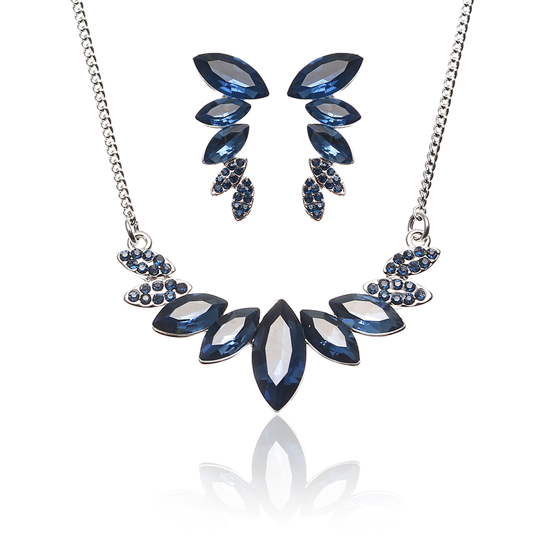 

JASSY® Elegant Platinum Plated Sapphire Mariquesa Crystal Jewelry Set Anallergic for Women