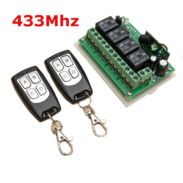 Geekcreit® 12V 4CH Channel 433Mhz Wireless Remote Control Switch With 2 Transmitter