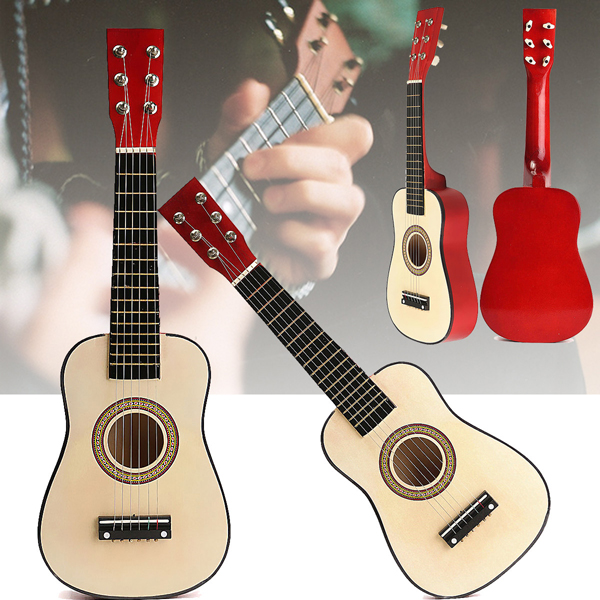 Red 23 Beginners Practice Acoustic Guitar w/ 6 String For Children Kids" - Photo: 1