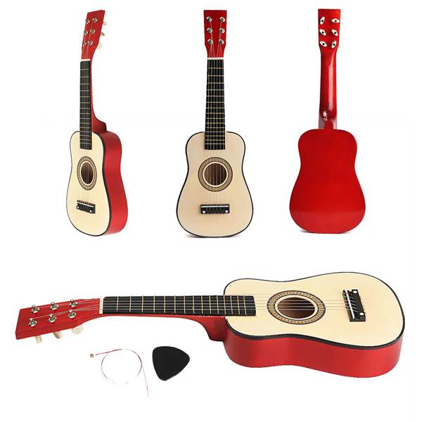 Red 23 Beginners Practice Acoustic Guitar w/ 6 String For Children Kids" - Photo: 2