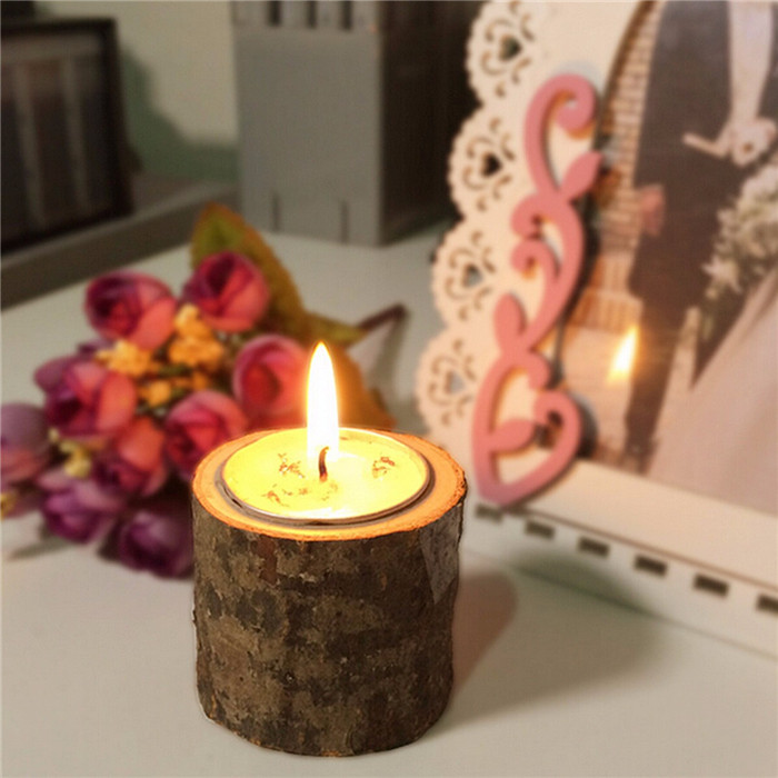 

Tree Branch Rustic Candle Holder Wooden Timber Candlesticks Wedding Home Garden Decor Gift