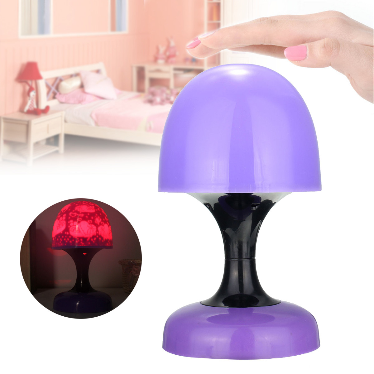 LED Mini Touch Table Mushroom Bedside Lamp Night Light for ...