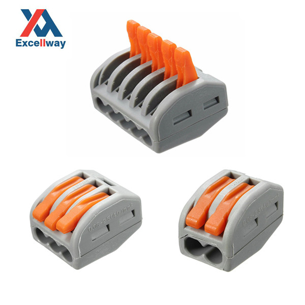 

Excellway® ET25 2/3/5 Pins 32A Spring Terminal Block Electric Cable Wire Connector
