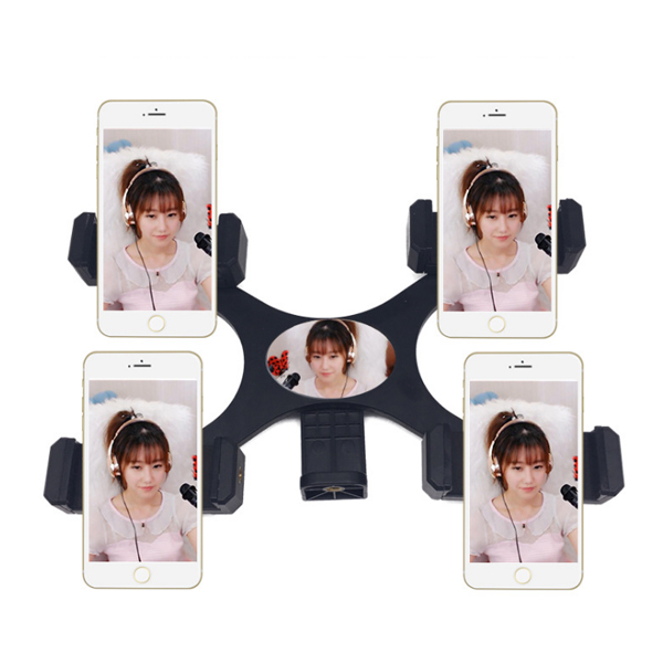 

Four Mobile Phone Host Stent Landing Tripod with Mirror Phone Folder Clip