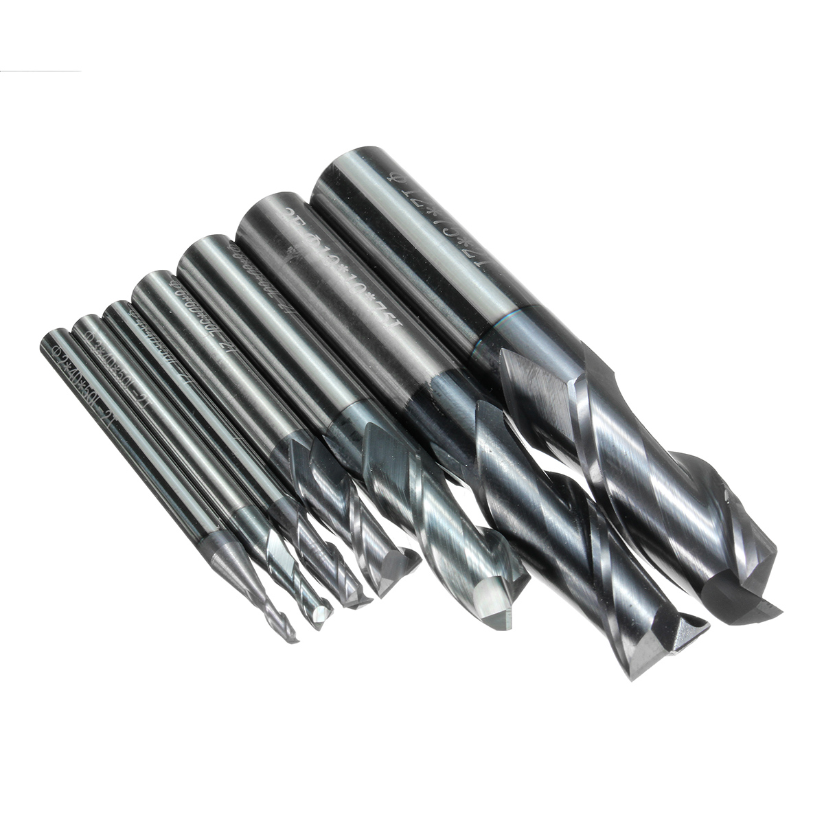 2-12mm Solid Carbide End Mill 2 Flute Slot Drills 2/3/4/6/8/10/12mm End Mill Cutter CNC Tool