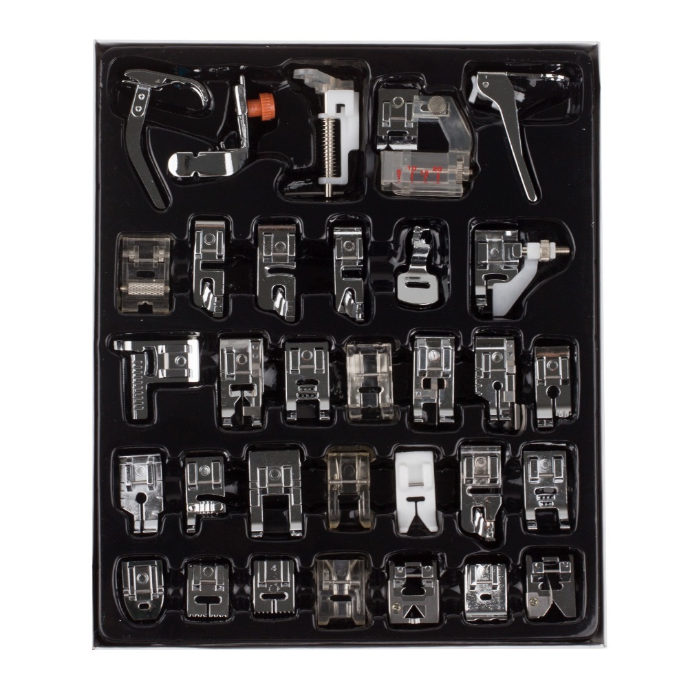 KCASA 32pcs Domestic Sewing Machine Presser Foot Feet Kit Set With Box For Brother Singer Janom