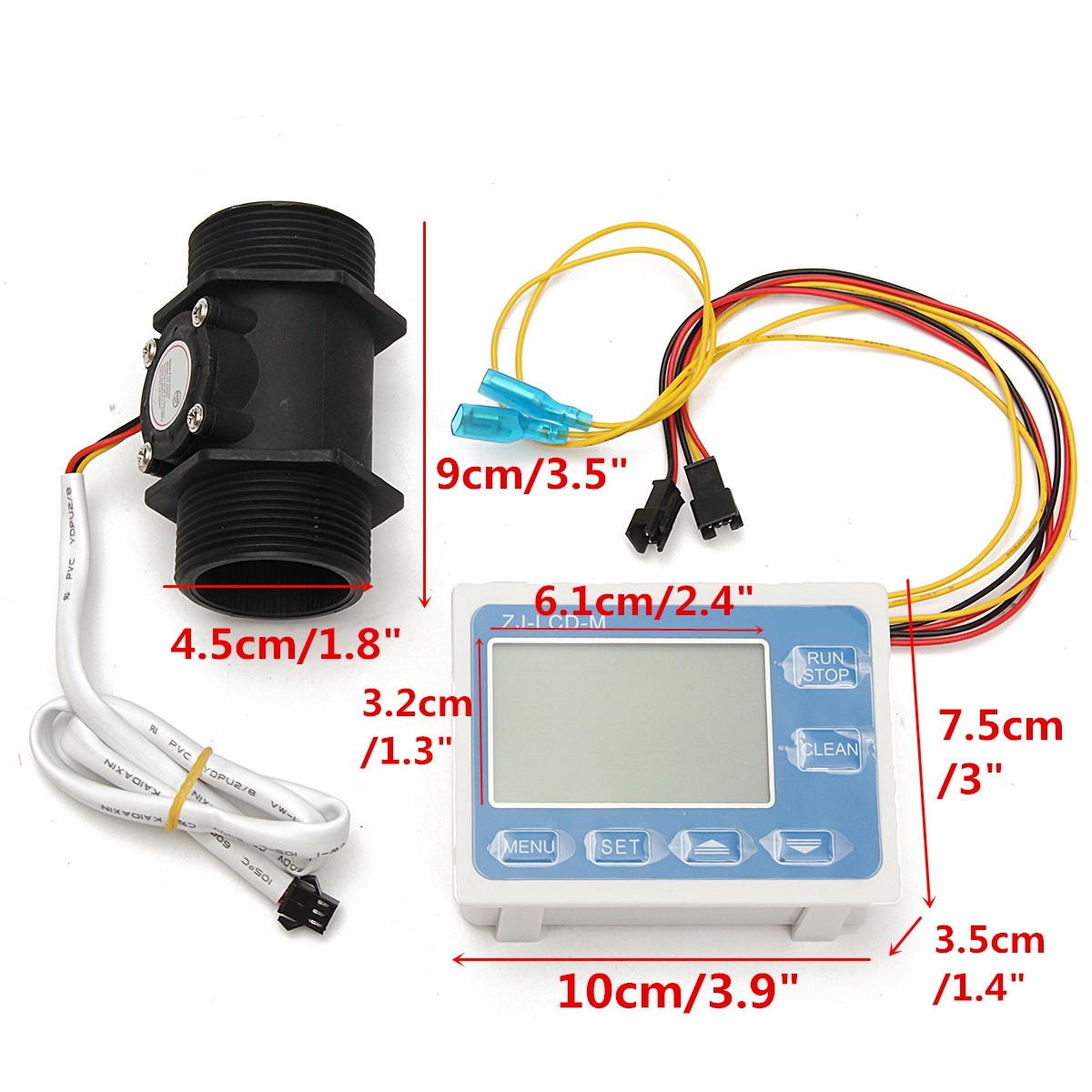Flow Sensor  1/4 inch Water Flow Control LCD Meter 