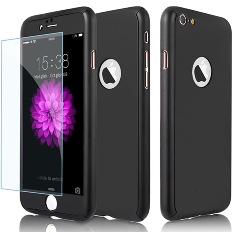 

Bakeey™ 360 Degree Full Body Protection Frosted PC Case With Tempered Glass For iPhone 6Plus 6sPlus