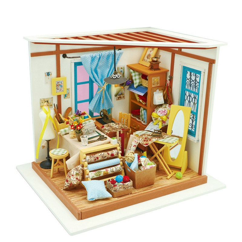 Robotime Mode Designer Maison DIY Dollhouse Kit Cadeau Avec Meubles Miniature Doll House Set