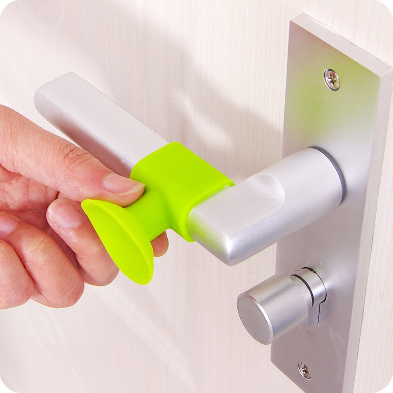 5PCS Door Wall Silicone Mute Crash Pad Cushion Cabinet Door Handle Lock Silencer Attached Door Stop Silicone Suction Color: 5pcs Green 