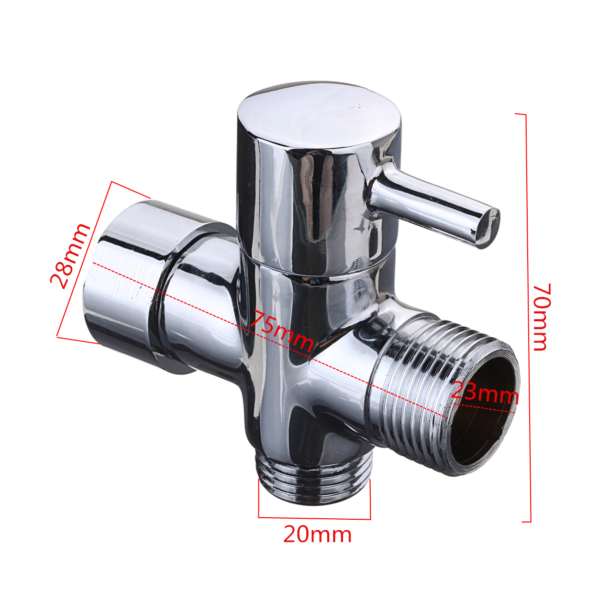 3 Way Brass Nickel T-adapter Valve F Toilet Bidet Shower Head Diverter 1/2" 7/8"