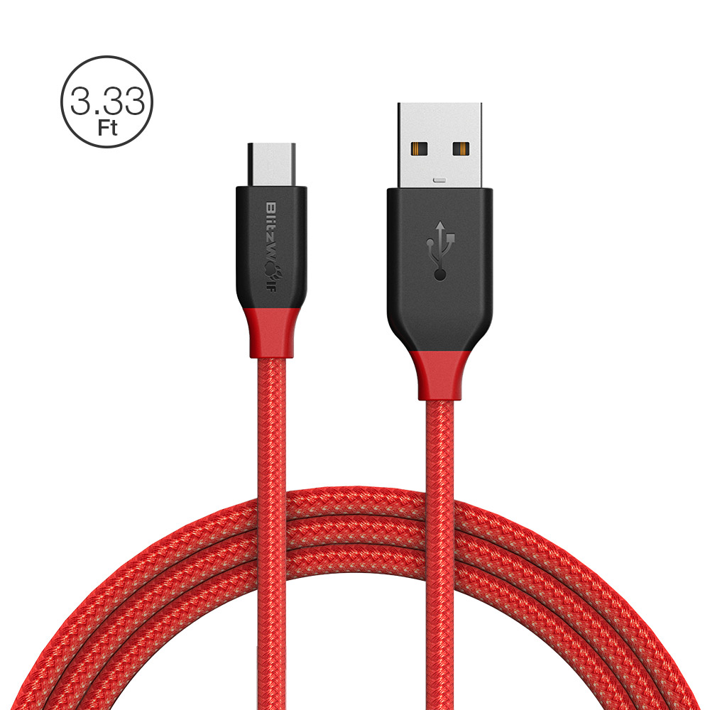 BlitzWolf® Ampcore BW-MC4 2.4A Micro USB Braided Cable 3.33ft/1m for Samsung S7 Redmi Note 4