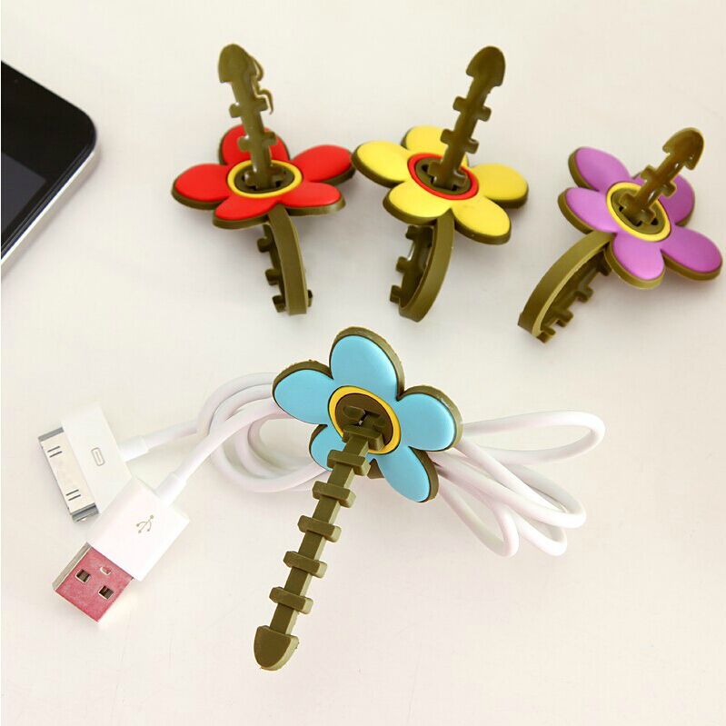 

2Pcs Cord Winder Soft Flower Tidy Earphone Organizer Holder Wire Sawtooth Storage Wrap Cable Tool