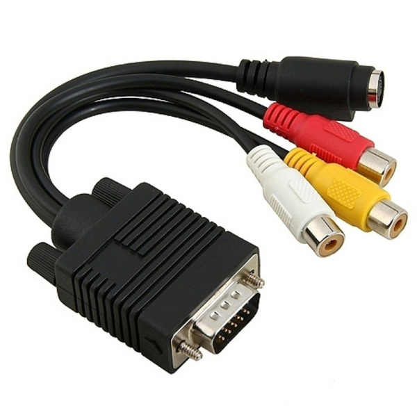 

VGA SVGA To S-VIDEO 3 RCA TV AV Converter Adapter Cable For Laptop PC Computer